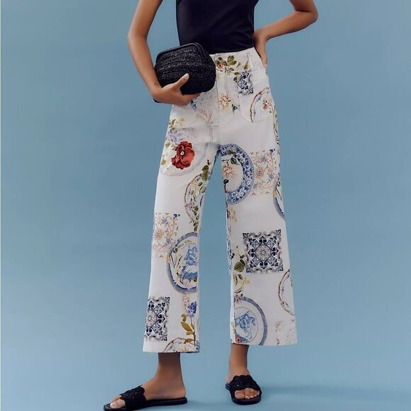 Anthropologie Pants - NWT Size 26 -The Colette Magic Fabric Crop Wide-Leg Pants by Maeve (NWT US$ 130)
